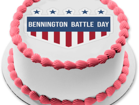 Bennington Battle Day Vermont American Flag Edible Cake Topper Image ABPID54168 Supply