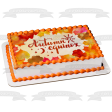 Autumn Equinox Fall Colored Leaves Edible Cake Topper Image ABPID54239 Supply