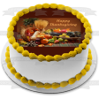 Happy Thanksgiving Fruits and Vegetables Edible Cake Topper Image ABPID54359 on Sale