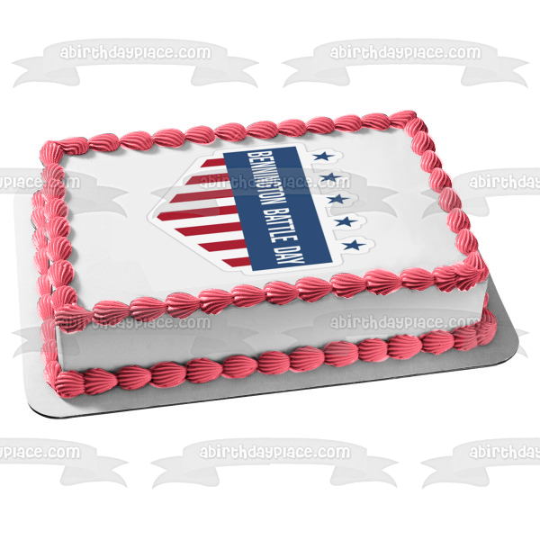 Bennington Battle Day Vermont American Flag Edible Cake Topper Image ABPID54168 Supply