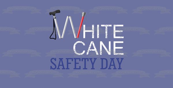 White Cane Safety Day Edible Cake Topper Image ABPID54290 For Discount