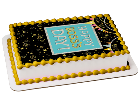 Happy Boss s Day! Banner Stars Edible Cake Topper Image ABPID54297 on Sale