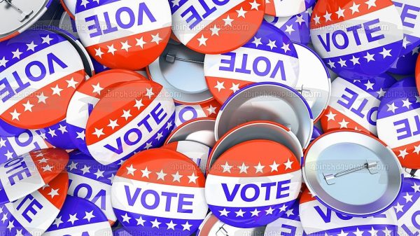 Election Day Vote Buttons Edible Cake Topper Image ABPID54337 Hot on Sale