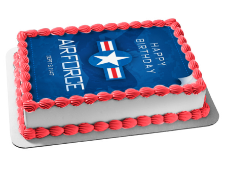 Happy Birthday United States Air Force September 18, 1947 Edible Cake Topper Image ABPID54231 Online now