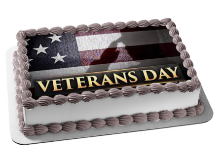 Veterans Day American Flag Edible Cake Topper Image ABPID54350 For Discount