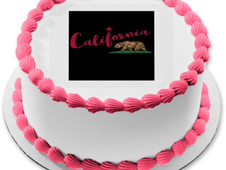 California Admission Day Brown Bear Edible Cake Topper Image ABPID54199 Fashion