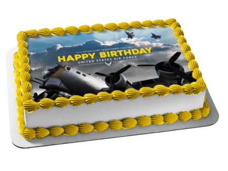 Happy Birthday United States Air Force Airplanes Edible Cake Topper Image ABPID54230 Cheap