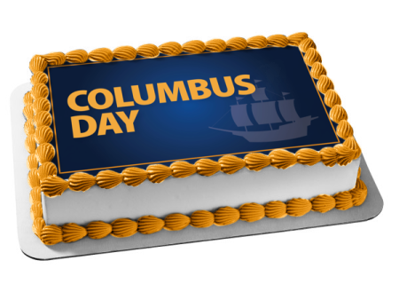 Columbus Day Explorer Ship Edible Cake Topper Image ABPID54272 Online