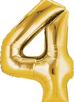 Anagram 34  Numeral 4 Balloon - Gold Online