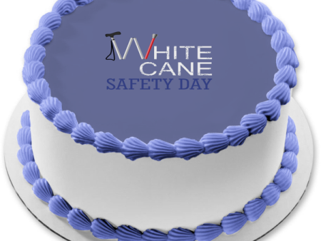 White Cane Safety Day Edible Cake Topper Image ABPID54290 For Discount