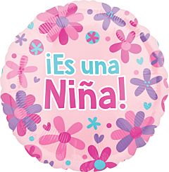 18  Es Una Nina Flowers Balloon For Sale