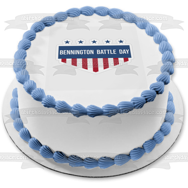 Bennington Battle Day Vermont American Flag Edible Cake Topper Image ABPID54168 Supply