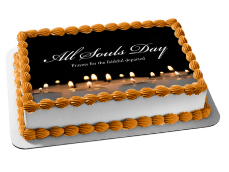 All Souls Day Prayers for the Faithful Departed Candles Edible Cake Topper Image ABPID54334 Sale