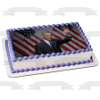 Barak Obama Day American Flags Edible Cake Topper Image ABPID54154 Supply