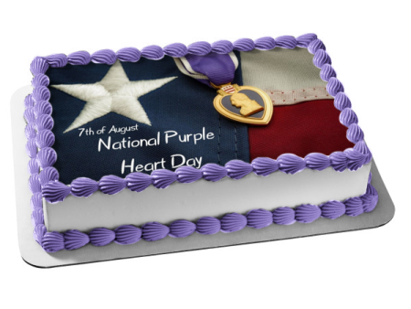 Purple Heart Day August 7th Purple Heart Medallion Edible Cake Topper Image ABPID54158 Online