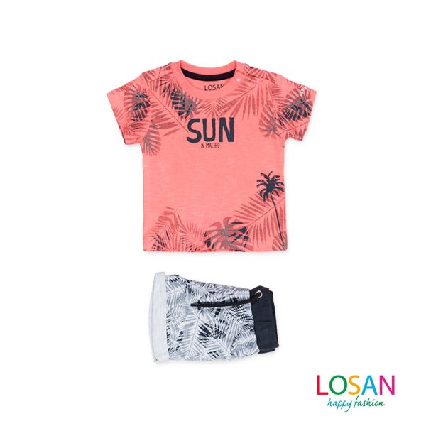 Losan - Completo Tropicale Maglietta + Bermuda Baby Bambino Online now