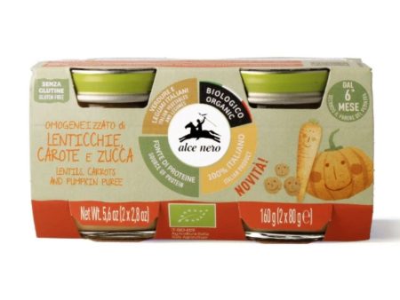 Alce Nero - Omogeneizzato Lenticchie Carote e Zucca 2x80gr Online Hot Sale