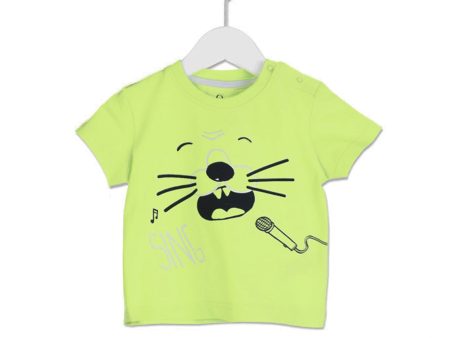 Losan - T-Shirt Verde Baby Bimbo con Faccia di Animale Online Hot Sale