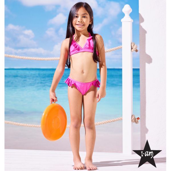 I Am Bikini - Bikini Fucsia Con Voulant Bambina Junior For Cheap