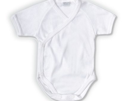 Ellepi - Body bianco fresco cotone mezza manica con apertura laterale Online Sale