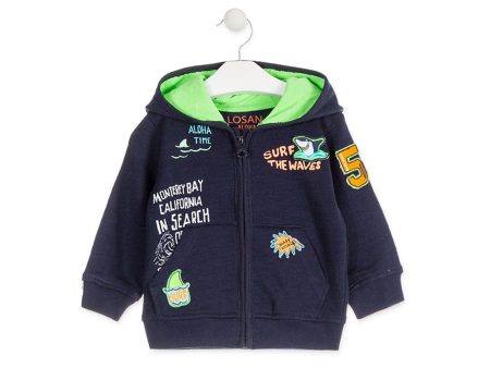 Losan - Felpa Blu Marino  Shark  Baby Bambino ULTIMA TAGLIA 3-6 MESI Online