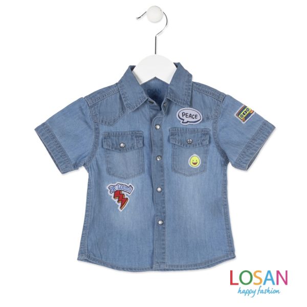 Losan - Camicia Jeans Manica Corta Baby Bimbo For Discount