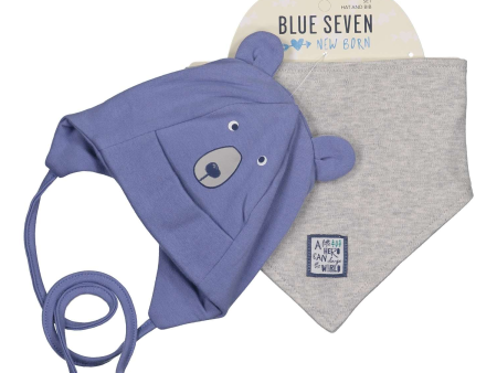 Blue Seven - Set Neonato Cappellino + Bavaglino Viola Grigio Hot on Sale