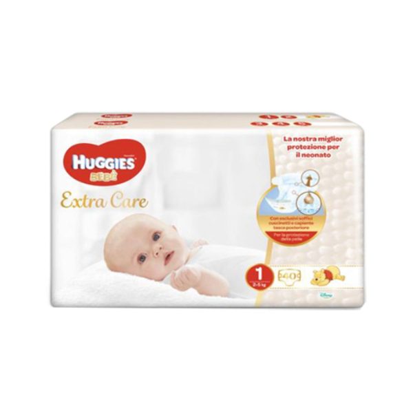 Huggies - Pannolini Extra Care Bebè Grande Taglia 1 40pz Online Sale