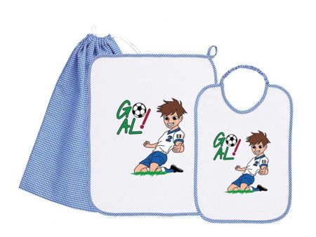 Siggi - Set Asilo Bimbo 3pz Asciugamano Sacchetta Bavaglino Supply